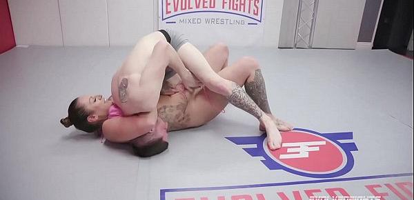  Tori Avano mixed wrestling fight is fucked on the mat
